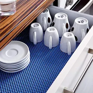 Freelance Vinyl Non Adhesive Anti Slip Skid Shelf & Drawer Cushion Grip Liner Kitchen & Dining Mat & Protector Small Blue