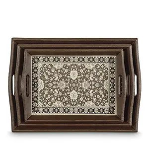 Freelance PVC Trinity Kitchen & Dining Bed Breakfast Serving Tray (Set of 3) with Handles Rectangle