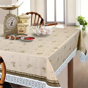 Freelance PVC Bel Air Dining Table Cover Cloth Tablecloth Waterproof Protector 6-8 Seater 60 X 90 inches Rectangle (with White-Laced Edges) Product of Meiwa Japan