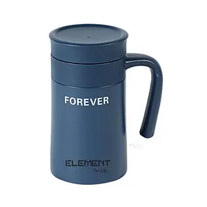 Element Polo Lifetime Double Walled Stainless Steel Vaccum Mug with Handle for Tea/Coffee - Hot/Cold (Navy Blue 520ml)