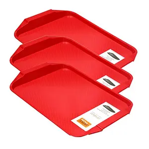 Jaypee Plus Plastic Sparkle Tray Small Pack of 3 Red