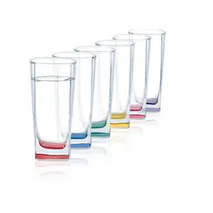 Luminarc Sterling Rainbow High Ball Glass Tumbler Set of 6 (330 ml Multicolour)