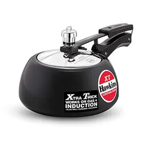 Hawkins Contura Black XT Induction Compatible Hard Anodised & Stainless Steel Inner Lid Pressure Cooker 2 Litre Black (CXT20)