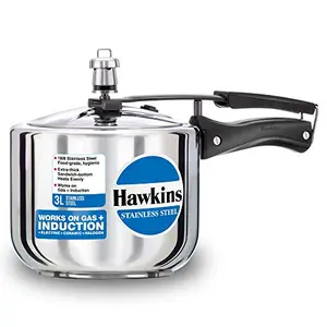 Hawkins 3 Litre Pressure Cooker Stainless Steel Cooker Tall Design Cooker Induction Cooker Silver (B33) - Inner Lid