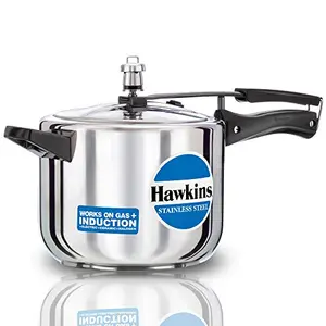 Hawkins Stainless Steel Induction Compatible Pressure Cooker 5 Litre Silver (HSS50)