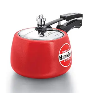Hawkins Contura 3 Litre Aluminium Pressure Cooker Ceramic Coated Handi Cooker Tomato Red (CTR30)