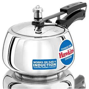 Hawkins Stainless Steel Contura Induction Compatible Inner Lid Pressure Cooker 3 Litre Silver (SSC30)