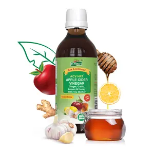 Apple Cider Vinegar with Garlic Ginger Lemon and Honey 200 ML Glass Bottle For Blockages body ification