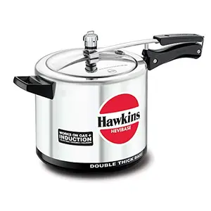 Hawkins Hevibase Induction Compatible Stainless Steel Inner Lid Pressure Cooker 6.5 Litre Silver (IH65)