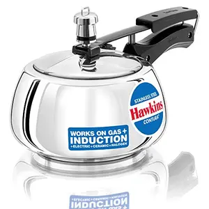 Hawkins Stainless Steel Contura Induction Compatible Pressure Cooker 2 Litre Silver (SSC20)