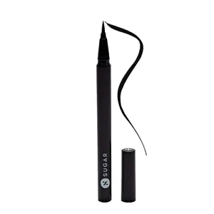SUGAR Cosmetics - Arrested For Overstay - Waterproof Eyeliner - 01 I'll Be Black (Black Eyeliner) - Quick Drying 100% Waterproof Eye Liner with Matte Finish