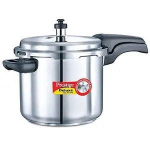 Prestige Deluxe Alpha Stainless Steel Outer Lid Pressure Cooker 5.5 Litres Silver
