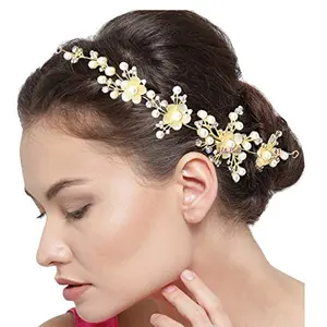 YouBella Fashion Jewellery Floral Stone Hair Chain Clip with Pins accesories for Women and Girls