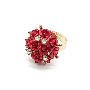 Valentine Gifts for Girlfriend/Wife : YouBella Jewellery Stylish Love Rose Ring for Women/Girls