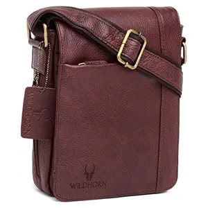 WILDHORN Leather Sling Messenger Bag (Bombay Brown) L- 8.5inch W-3 inch H-10.5 inch