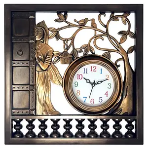 Chirag Enterprise Plastic Antique Rajasthani Rajwadi Decorative Wall Decor Clock