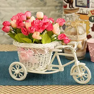 TIED RIBBONS  TiedRibbons Cycle Shape Flower Vase with Peonies Bunches