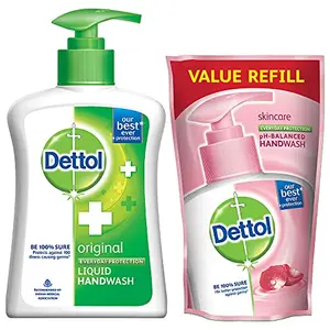 Dettol Liquid Handwash (Original) - 200 ml with Free Liquid Handwash - 175 ml (Any Variant)
