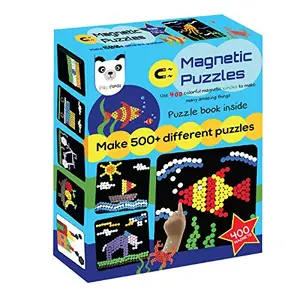 Play Panda Magnetic Puzzles : Circles - Includes 400 Magnets 200 Puzzles Magnetic Board Display Stand - for Boys and Girls