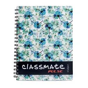 Classmate 2100117 Soft Cover 6 Subject Spiral Binding Notebook Single Line 300 Pages