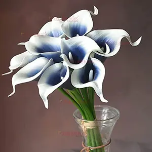 TIED RIBBONS Artificial Calla Lily Flowers Bunch for Vase and Flower Pots (10 Heads 33 cm Each Multi) - Home Decor Item for Living Room Centerpiece Table Decorations (Pot Not Included)