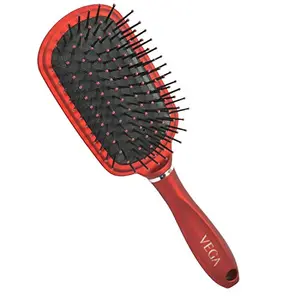 VEGA Detangling Paddle Brush for Women & Men Smooth Hair Black/Red