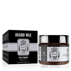 The Man Company Beard Wax/Softener Beard Styling For Men with Almond & Thyme Oil For Growing Beard Faster | Softer & Smoother Beard - 50gm