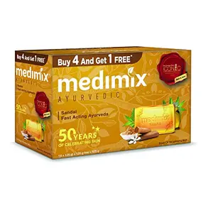 Medimix Ayurvedic Sandal Bathing Bar 125 g (4 + 1 Offer Pack)