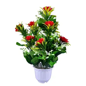 Yash Enterprises Artificial Flower Plant with Pot (Multicolour 1 Piece)
