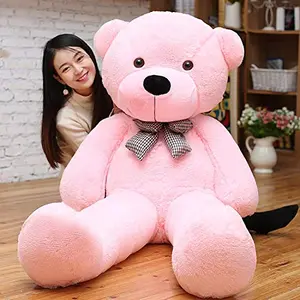 Frantic Ultra Soft Stuffed Lovable Spongy Hugable Non-Toxic Fabric Cute Perfect Teddy Bear for Special Birhtday / Anniversary/ Valantine Day/Gift(Baby Pink_3.5 Feet)