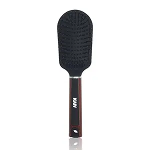 KAIV Hair Brush Round Cushioned in Matt Black Color with Wooden Handle