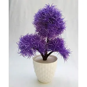 Discount4Product Soft Plastic Artificial Flower with Pot (10 cm X 10 25 cm Purple)