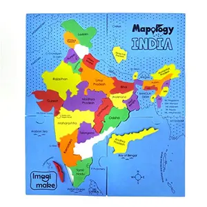 Imagimake  Imagimake: Mapology India- States of India- Play and Learn India Map in Puzzle- Jigsaw Puzzle- Educational Toy- for Boys & Girls