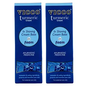 VICCO TURMERIC SHAVING CREAM IN FOAM BASE (REGULAR) Pack of 2