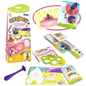 Quill On Spyrosity Beautiful Princess Theme Pack for Fun Quilling Activity - Quick & Easy Arts and Crafts Kit Creative Toy for Girls Age 5 & Above (Multicolor)