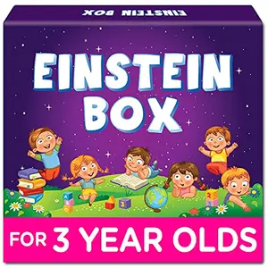 Einstein Box for 3 Year Old Kids | Toys for Kids 3 Years | Baby Boys & Girls Learning and Educational Gift Pack of Toys Games and Books Apron | 3 Years All Toys