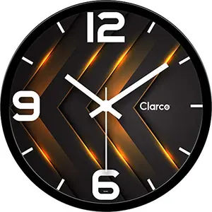 Clarco Brand Big Size Designer Analogue Round Plastic Wall Clock with Glass (Multicolour 12 x 12 Inch/30 x 30 cm WL_963L)