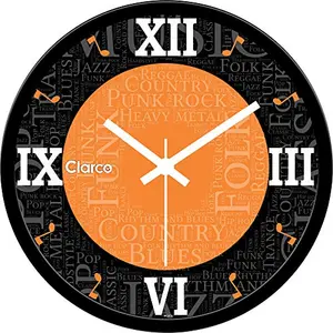 Clarco Brand Big Size Roman Number Analogue Round Plastic Wall Clock with Glass for Home/Living Room/Bedroom/Kitchen/Office (12 x 12 Inch / 30 x 30 cm)(WL_973L)
