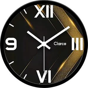 Clarco Brand Big Size Roman Number Analogue Round Plastic Wall Clock with Glass for Home/Living Room/Bedroom/Kitchen/Office (12 x 12 Inch / 30 x 30 cm)(WL_965L)