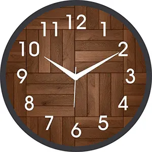 Webelkart Ajanta Movement Designer Plastic Wall Clock for Home (9.50 In Black)