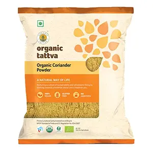 Organic Tattva Organic Dried Coriander Powder (Dhaniya) | Quality Dhaniya Powder Naturally Processed from Farm Picked Fresh Coriander Seeds (100 G Pouch)