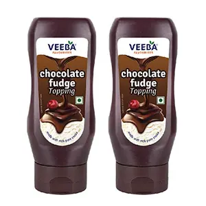 Veeba Chocolate Fudge Topping 380g - Pack of 2