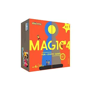 Magic4 Games Fun and Learn 4 in 1 Games Board Game for Boys & Girls 4 Years and Above Multicolor (M4100001)