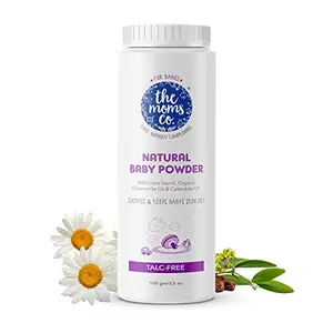 The Moms Co  The Moms Co. Talc-Free Natural Baby Powder with Corn Starch | 100% Natural | Australia-Certified Toxin-Free | with Chamomile Oil Calendula Oil and Organic Jojoba Oil - 100g