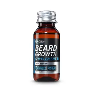 Ustraa Beard Growth Supplement - 60 ml with BIOTIN & Natural Herbs