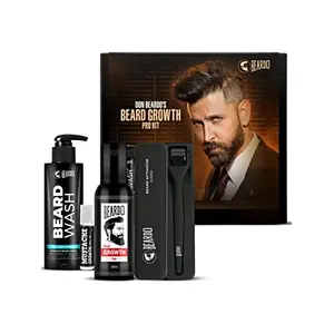 BEARDO Don Beard Growth Pro Kit for Men | Beard Grooming Kit | Beard Nourishment Kit | Gift Set for Men