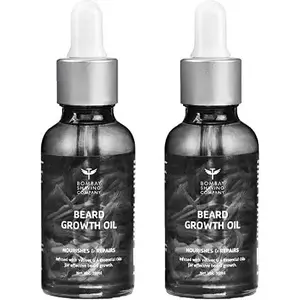 Bombay Shaving Company Beard Growth Oil For Men infused with Vetiver and 4 Essential oils for Effective Beard Growth 2 x 30 ml (Value Pack of 2)