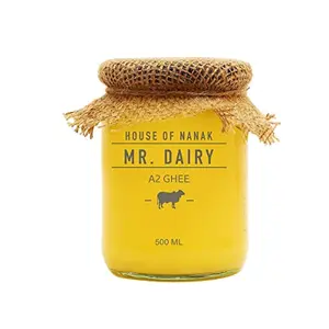 MR. DAIRY A2 Desi Cow Ghee from A2 Milk Prepared by Traditional Hand-Churned Bilona Method  500 ML