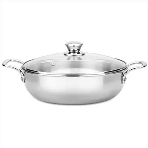 Butterfly Royale Stainless Steel Tri-Ply 240 mm Stainless Steel with Glass LID (Silver)