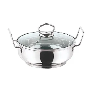 Vinod Stainless Steel Kadai with Glass Lid - 18 cm1.5 Ltr (Induction Friendly)